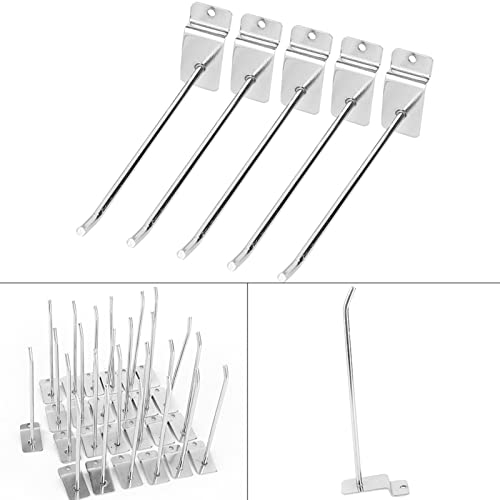 Akozon Shop-Haken 15 Cm, Haken-Wand-Produktträger-Lamellen-Wandaufhänger Shop-Regal 25 Stück 6-Zoll-Lamellenplatte