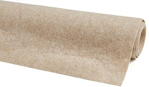 andiamo Teppichboden Milo - einfach zu verlegen - Auslegware Teppichboden - Meterware Bodenbelag in feiner Rippenstruktur - 200 x 400 cm Beige