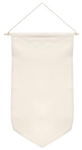 PATIKIL Enamel Pin Display Banner, 21 Length Canvas Blank Holder Board Wall Hanging for Trading Badge Flag Collection Organizer Book Collector Case Pennant Felt Bag Box, Beige
