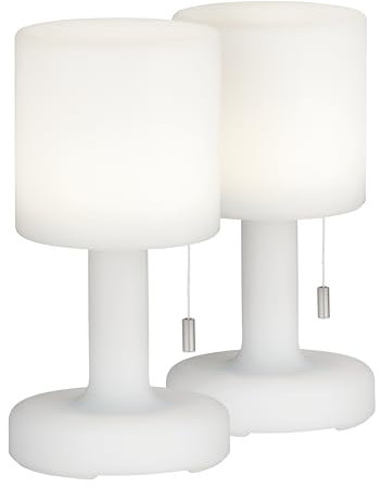 easy! BY FHL 2er SET Outdoor Akku Tischlampen TERMOLI ohne Kabel - dimmbar & RGB - Höhe 25cm