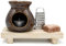 comforder Amber Duftblöcke Set mit Duftlampe, Reibe und Podest aus Holz, Fester Raumduft, langlebige Raumerfrischer zum Hängen, Schmelzen und Dekorieren (Amber)