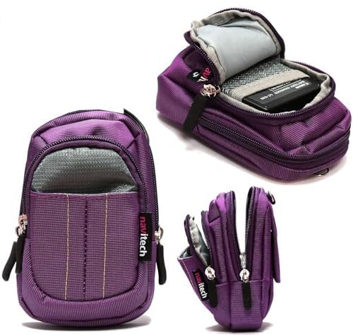 Navitech Purple Compact Camera Case Compatible with OM System Tough TG-7 Digital Camera