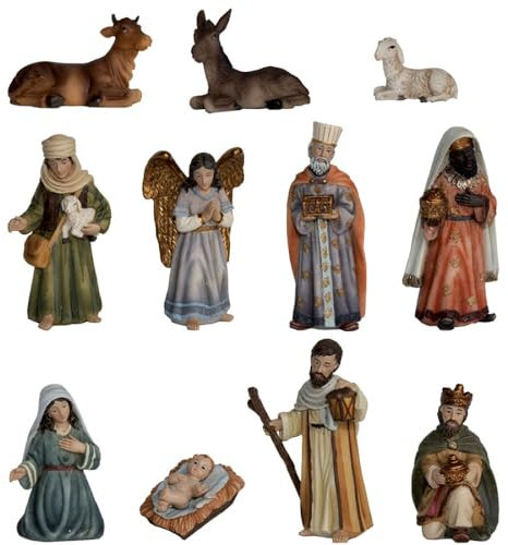 FADEDA 11x Krippenfiguren Orient/Höhe:11 cm/handbemalt/detailgetreue Krippen Figuren - Weihnachten Tisch Dekoration Krippe Zubehör