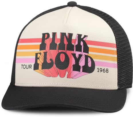 AMERICAN NEEDLE Pink Floyd Baseballmütze, offizielles Lizenzprodukt, verstellbar, Sinclair (Schwarz/Elfenbein), Einheitsgr��e