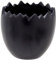 ZauberDeko Blumentopf Keramik Schwarz Eier Schale Gebrochen Tischdeko Ostern 9cm Hoch