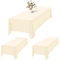 2er-Set Beige Tischdecken Rechteck 153 x 260 cm, wasserdichte Polyester Beige Tischdecken für 6ft Tisch, Waschbar Rechteckige Tischdecke für Party Hochzeit Buffet Camping Restaurant(60x102in)