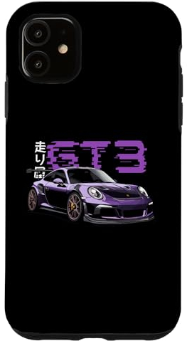 Hülle für iPhone 11 Lila GT3 RS Tokyo Glitch Retro JDM Japanische Kunst Auto Tuning
