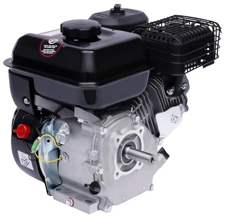 Moteur à essence 4 temps 7,5 CV - Moteur monocylindre - Avec système de refroidissement à air - 210 CC 3600 tr/min - Démarrage à câble - Pour petites machines agricoles et machines de jardinage