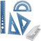 Metallo Architetti Scala Righello Impostato 4 PCS Tecnico,goniometro scuola elementare, righello in metallo set angoli arrotondati design di sicurezza cancelleria insegnante studente kit goniometro