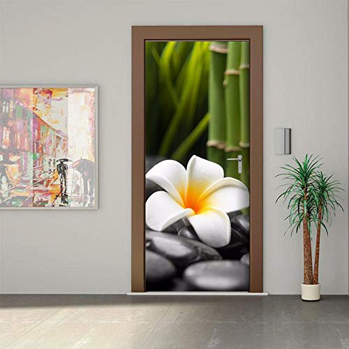 3d Türtapete Selbstklebend Orchidee Türposter Fototapete, Schlafzimmer Wohnzimmertür Aufzug Tür Aufkleber B85 x H205cm