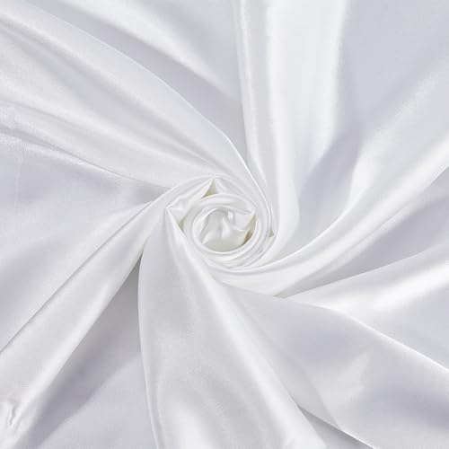 GORGECRAFT 150x100cm Silky Satin Polyester Fabric White Photography Backdrop Solid Color Artificial Silk Mercerized Cloth Background for Jewelry Cosmetics Food Portrait Photoshoot Studio Table Cover