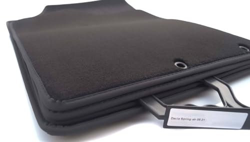 Fußmatten passend für Dacia Spring (alle) 2021> Velours Matten in Original Qualität Automatten 850g/m² Schwarz 4-teilig