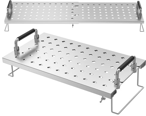 38,1 cm - 71,1 cm verstellbares Grill-Warmhalterost für die meisten flachen | Universal Grill Warmhalterost für Blackstone 17 22 28 30 36 Zoll Grillzubehör für Weber für Nexgrill & andere