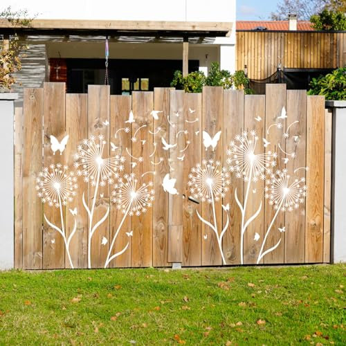 Large Flower Stencils for Painting Flower Stencils for Walls 14” Floral Stencil Dandelion Buterfly Templates for Garden Fence Wood Furniture Fabrics