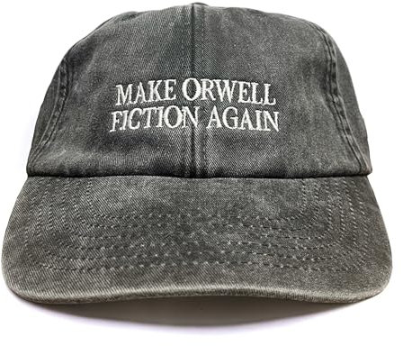 Vivian Flytrap Unisex Make Orwell Fiction Again Gewaschen Bestickt Dad Baseballkappe - Black