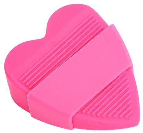 BBTISG Door Stopper Wedge, Heart-Shaped Non-Slip Doorstop Reusable Wall Protector PVC Door Wedge Stopper (Pink)