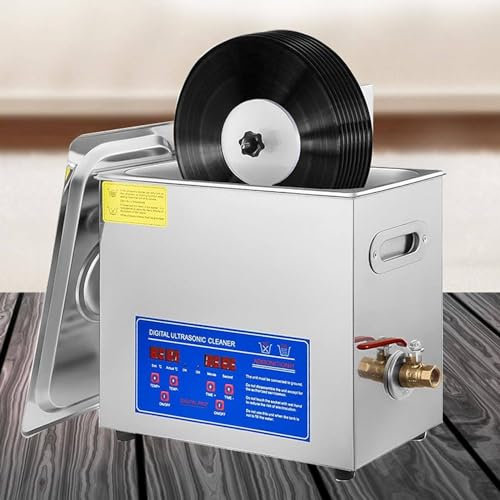 MZBDYYF Vinyl -Rekord -Ultraschallreiniger mit Heizung und Timer -Steuerungstafel - Phonograph -Disc -Ultraschallwaschmaschine für Schmuck, Uhren, Brillen, Leiterplatte
