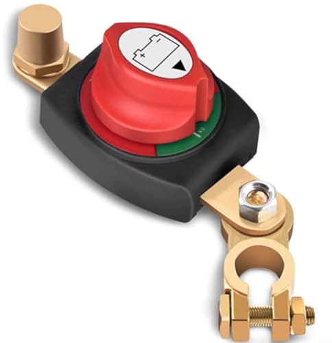 HOHOVYVY Batterie Trennschalter 12V, Wasserdichter Marine-Batterietrennschalter Für Wohnmobil Auto Boot ATV 12 V 48 V (Ein-Aus)