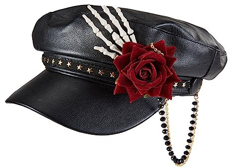 Pocoiau Steampunk-Hut, Punk, Leder, für Damen und Herren, Vintage-Hut, Halloween, Nachtclub