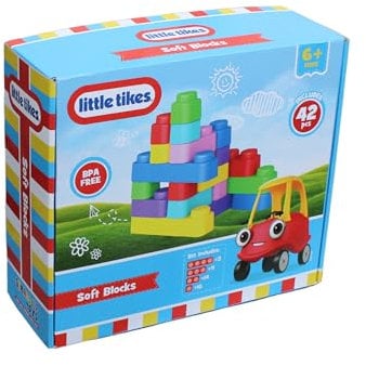 Little Tikes Softbausteine - Montessori Spielzeug Baby - Balanciersteine Für Kinder - Motorikspielzeug Ab 1 Jahr - Weiche Bausteine - Bauklötze Ab 1 Jahr - Stapelturm - Bauklötze XXL (42, Stück)