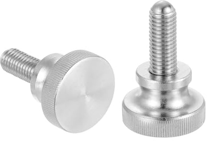 sourcing map Lot de 2 vis moletées M10 x 30 mm, vis moletées à tête diamant en acier inoxydable 304, boulons à tête moletée métriques avec boutons de préhension à l'épaule, attaches filetées serrées à