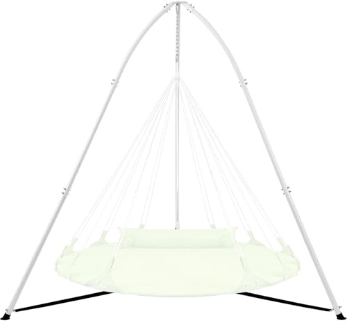 Support pour hamac à Trois Pieds Polyvalent et Robuste pour Usage intérieur et extérieur, avec Conception Triangulaire réglable en Hauteur, capacité de 150 kg, Assemblage Facile, Support Seul - Blanc