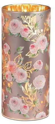 formano 1 Stück Deko-Licht mit Rosen- Motiv 15cm mit Timer