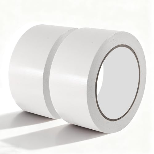 Editbar 2 Rollen Panzertape Wasserfest50mmx20m Panzertape Gewebeklebeband,Wasserfest für Hausgärten, Reparaturen, Befestigungen und Bündelungen（Weiß）