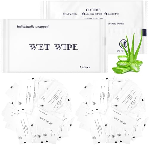 300 Pieces Individually Wrapped Wet Wipes Bulk Travel Size Unscented Hand Wipes Packets, Wet Napkins Clean Hands Quickly for Travel Homeless Restaurant Barbecue Wedding(White)