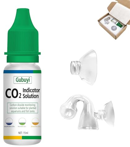 Gubuyi CO2 Checker Liquid, CO2 Test Aquarium Drop Checker | Co2 Dauertest Aquarium, Zuverlässige CO2-Überwachung, 15ml Indikatorlösung Set für Präzise Überwachung Süßwasseraquarien