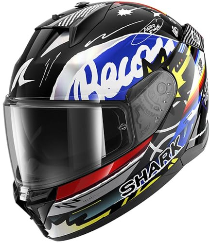 SHARK, Integraler Motorradhelm D-SKWAL 3 STREETRUSH Black Blue Chrome KBU, S