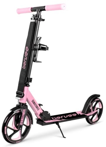 Bergen City Scooter Tretroller Downtown, klappbar, leicht 3,3kg, Aluminium, große 200 mm Räder, höhenverstellbar, Roller Kinder ab 6 Jahre, Jugendliche, Erwachsene bis 100 kg