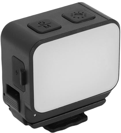 Eminchu LED-Videoleuchte, 20 LED-Lampen, 3 Farbtemperaturen, Gerät mit 3000 K, 4440 K, 8700, 150 Lux Helligkeit und IPX4-Bewertung, Ideal für 6 Action-Kamera