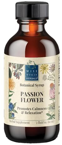 Wise Woman Herbals Passionflower Botanical Syrup (Formerly Solid Extract) 4:1, Alcohol-Free Extra Strength, Sleep Aid, Eases Tension, Supports Calm Mood & Restful Sleep, Pure Non-GMO, 4 Fl Oz