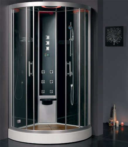 EAGO DZ949F8 Nero | 100 x 100 | Cabina box doccia vapore