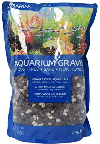 Marina Decorative Aquarium Gravel Mix, 2 Kg, Grey/ Black