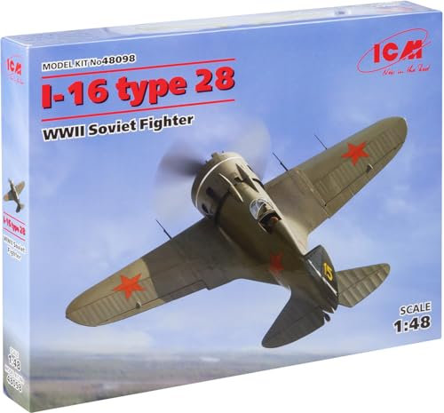 ICM 48098 Modellbausatz I-16 Type 28 WWII Soviet Fighter, Schwarz