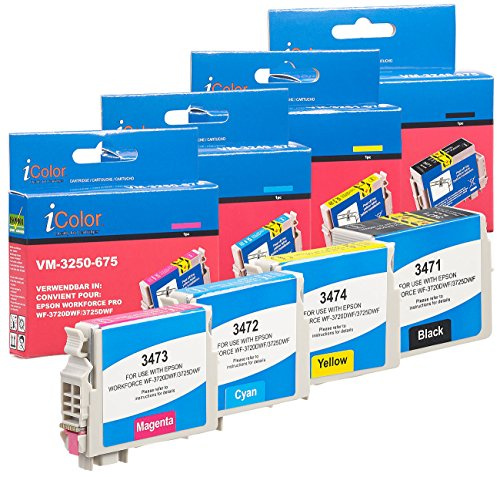iColor Workforce Pro Wf 3720, Epson: Tintenpatronen-Color-Pack für Epson (ersetzt T3476 / 34XL), BK/C/M/Y (Druckerpatronen, Drucker)