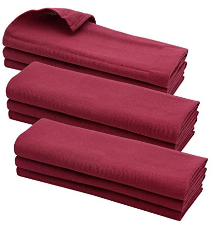 Daloual 9X Geschirrtuch, Küchentuch, Putztuch aus 100% Baumwolle Bordeaux-Rot. Farbe: Weinrot, Maße: 70x50cm