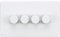 Knightsbridge SF2184MW Screwless 4G 2-Way 10-200W (5-150W LED) Trailing Edge dimmer-Matt White, 230 V