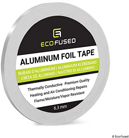 ECO-FUSED Adhesive Aluminum Foil Tape - For Heating and Air Conditioning Repairs - Thermally Conductive - Flame/Moisture/Vapor Resistant - Heat and Light Reflective