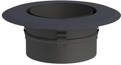 Jeremias Wandfutter mit Zentrierfeder und Wandrosette schwarz | Ø120mm