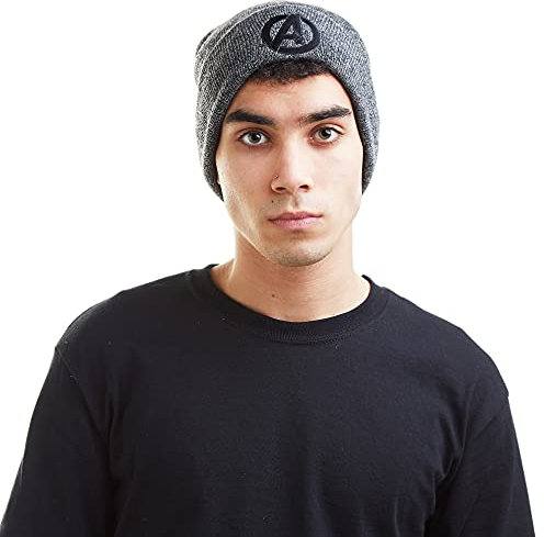 Marvel Herren Avengers Logo Strickmütze, Grau (Antique Grey Gry), Einheitsgröße