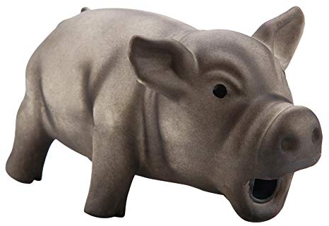 Pssopp Quietschspielzeug für Hunde, Latex Hundespielzeug Grunzen Schwein Hundespielzeug Hunde Interaktives Spielen Hunde Latex Spielzeug für Starke Kauer für Kleine Mittelgroße Hunde(Schwarz)