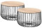 IDIMEX Lot de 2 Tables d'appoint Padova Tables à café Tables Basses Rondes Bouts de canapé Design Vintage Industriel, Rangement Panier en métal avec Plateau Amovible en MDF décor Bois Naturel