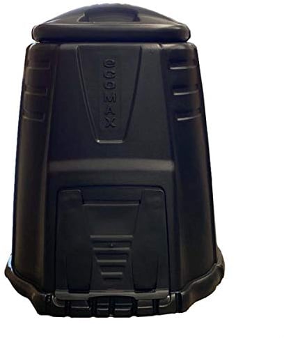 CHARLES BENTLEY Ward 220L Ecomax Environmental Garden Composter, Compost Bin With Hatch & Lockable Lid, Hard Wearing, Large Capacity, Durable Plastic, Air Tight Lid, Opening Hatch, Black (86x76x72cm)