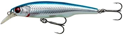 Savage Gear Gravity Twitch SR - Premium Süßwasser Raubfischköder für Angler, Magnetisches Weitwurfsystem, Darten und Kicken Action für Barsch, Hecht, Forelle, Barsch, Rapfen & Lachs Blau Chrom 8,3 cm