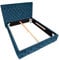 Riess Ambiente Elegantes Doppelbett Paris 180x200cm dunkelblau Samt Chesterfield Design Ehebett Bett