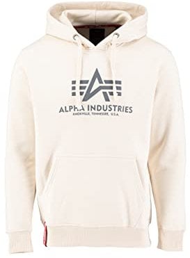 Alpha Industries Basic Hoody Kapuzensweat für Herren Jet Stream White