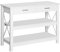 Homcom Table console d’entrée avec 2 tiroirs et étagères inférieures, style moderne, cadre métallique Blanc 105 x 40 x 76 cm